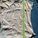 Naked Zebra Orange Cap Sleeve Flowy Pleated Blouse Relaxed Fit SZ M Ribbed Crew Photo 9