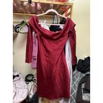 Abercrombie & Fitch Long Sleeve Off The Shoulder Satin Dress Size Small Tall Photo 6