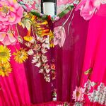 Johnny Was $538 NWT  GOLDEN BOUQUET Floral Midi Dress Pink Elastic Waist Size M Photo 15