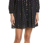 JUDE CONNALLY Briar Navy & Gold Polka Dot Babydoll Shirt Dress Sz XS 💚🎀 Blue Photo 0