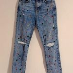 Alice + Olivia AO.LA $495  distressed Grommet Spring multicolor jeans Photo 0