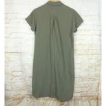 Max Studio Shirt Dress Womens XS Olive Army Green Utility Pockets Button SS Photo 8