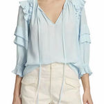 Ramy Brook  Samira Top in Crystal Blue Size Medium Photo 0