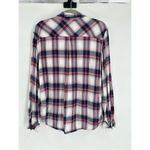 BeachLunchLounge  Women's Berry Pink & Blue Plaid Button-Up‎ Shirt Large Photo 8