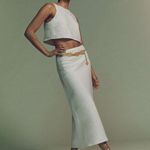 Reformation Layla Linen Skirt White size Large petite Photo 3