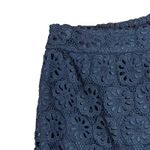 THML  Crochet Lace Floral‎ Shorts Pull On Navy Blue 100% Cotton Women Size Medium Photo 4