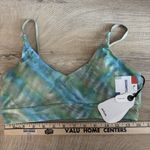 prAna Swim Top Willow Falls Reversible Mirage Blue Print Green Bikini Top Small Photo 5
