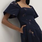 Love Bonito Bexley Embroidered Panelled Fit & Flare Dress in Humble Abode‎ Sz XS Blue Photo 2
