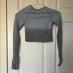 PINK - Victoria's Secret PINK | Victoria's Secret Seamless Blue Fade Crop Top Long Sleeve XS Photo 1