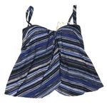 Coco reef  Contours Clarity Bandeau Tankini Top Shelf Bra Striped Blue 10/34D Photo 4