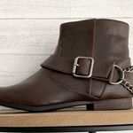 ZARA TRF Brown Pointed Booties with Chain Detail Photo 14