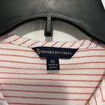 Brooks Brothers  V Neck Tee Shirt Size XS White with Orange Stripes EUC Photo 4