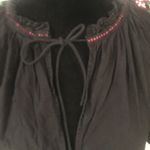 ZARA  Boho Black Green Red Embroidered Voluminous 3/4 Sleeve Peasant Blouse XS Photo 4