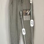 MTV Women’s Casual Drawstring Joggers Leopard Logo Cool Heather Grey NWT Photo 10