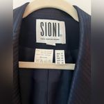 Vintage 90s Sioni Blazer Women’s Size 14 Navy Satin Lapel One Button Blue Photo 7