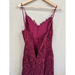 ASTR  The Label Midi Dress Size M Burgundy Lace Overlay Spaghetti Strap V-Neck Photo 7
