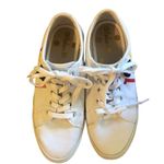 Boden 1991 White Lace Up Sneaker Size 10 Rainbow Print Colorful Canvas Fall Photo 2