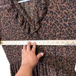 ZARA  Brown Animal Print Long Sleeve Dress,size S oversized, 100% Polyester Photo 9