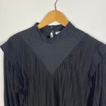 ZARA Dress Size Small Black Pleated Ruffle Long Sleeve High Neck Mini Photo 2