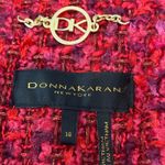 Donna Karan DKNY  New York Tweed Two Button Blazer red With Fringe size 14 Photo 5