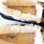 UGG  Women's Size 7 Dakota Suede Leather Slipper Black Slip On Moccasins Cozy EUC Photo 5