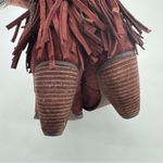 Not Rated Brown Fringe Faux Suede Booties Sz 9.5 Photo 3
