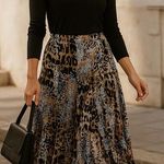 Rafael Leopard Print Midi Skirt Size M Black Size M Photo 0