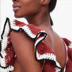 ZARA Crochet Grannycore Knitted Ruffles Cottagecore Grunge Black Small Photo 2