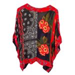 Desigual  Patchwork Poncho Blouse Small Viscose Boho Indie Photo 5