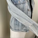 PacSun Distressed denim Jean jacket Size Small S w/ Cheetah leopard lining Photo 7