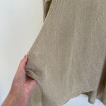 Umgee  Gold / Tan Open Weave Knit Asymmetrical Sharkbite Hem 3/4 Sleeve Tunic Top Photo 6