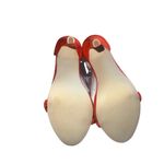 Just Fab Orange High Heel Peep Toe Fringe. Approximately 5 in. 7.5 Photo 2