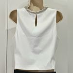 Generation Love Nia Crepe Top Sleeveless Embellished Neckline White Small New Photo 4