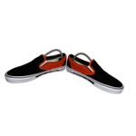 Vans ‎ Custom Slip On CHEER Black Orange Lightning Women's Shoes Size 9 Men's 8 Photo 2