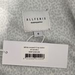 NWT All Fenix Womens Small Cropped Jacket White Leopard Print Zip Snap Closure Photo 6