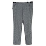 ZARA Gingham Straight Leg Crop Slim Pant Ankle Fold Detail Pocket M Black White Photo 11