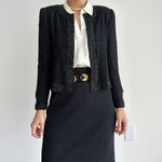 Vintage‎ Silk Beaded Jacket Womens Small Sequin Evening Formal Cocktail STENAY Black Photo 7