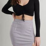 Garage  Lavender Check Plaid Print A Line Mini Skirt Pink Purple Y2K Skater Small Photo 0