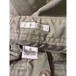 Halogen  Olive Green Pants Flat Front Cropped 100% Cotton Slit Pockets Sz 4 Photo 3