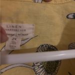 Charter Club ‎ Womens 100% LINEN Plus Size 2X Luxury Yellow Floral Shirt Top Cute Photo 3