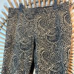 Free People  Knit Black & Brown Paisley Print Pants Skinny Leg Elastic Waist Photo 3