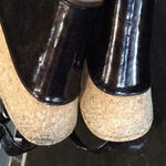 Anthropologie No. 704b patent bronze cork wedge sandal 39.5 Women’s Size 9.5 Photo 7