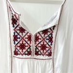 Max Studio  White V-Neck Tank Top with Red Embroidery Details, Size S Photo 1