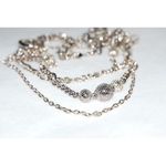 Source Unknown Glittering  Filigree Covered Beads Silver Tone 4 Strand Link Chain Glam Necklace Photo 2
