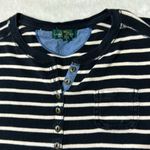 Lauren Ralph Lauren Striped Knit Henley Size Medium Black Photo 1