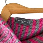 Wooden Ships  Pink & Gray Striped Mohair Asymmetrical Knit Sweater Size M/L Photo 5