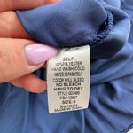 Glam Los Angeles Blue A-Line Tiered Halter V-neck Satin Dress Size Small Photo 6