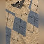 ZARA Nwot  crop argyle vest  S preppy holiday classic winter boho contemporary Photo 2