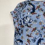 Philosophy Blue Orange Floral Boho Blouse Womens S Boxy Flowy Shirt Cap Sleeve Photo 8