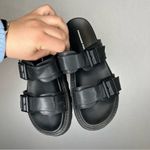 Princess Polly | 7 Woman’s Black Chunky Sandals Slip On Grunge Photo 1